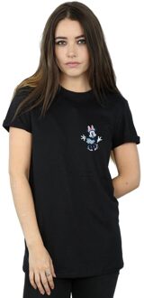 Disney Li-cense Disney dames minnie mouse dansende borst katoenen vriend t-shirt Zwart