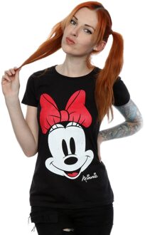 Disney Li-cense Disney dames minnie mouse distressed gezicht katoenen t-shirt Zwart
