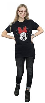 Disney Li-cense Disney dames minnie mouse hoofd katoenen vriendje t-shirt Zwart