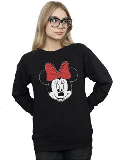 Disney Li-cense Disney dames minnie mouse hoofd sweatshirt Zwart