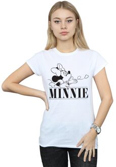 Disney Li-cense Disney dames minnie mouse kus katoenen t-shirt Wit