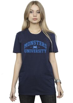 Disney Li-cense Disney dames monsters university logo boyfriend t-shirt Navy