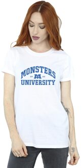 Disney Li-cense Disney dames monsters university logo boyfriend t-shirt Wit
