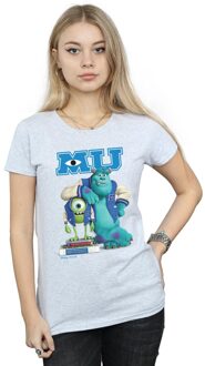 Disney Li-cense Disney dames monsters university poster katoenen t-shirt Lichtgrijs