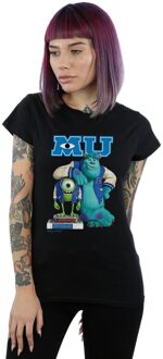 Disney Li-cense Disney dames monsters university poster katoenen t-shirt Zwart