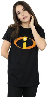 Disney Li-cense Disney dames the incredibles costume logo cotton boyfriend t-shirt Zwart
