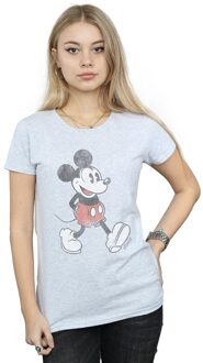 Disney Li-cense Disney dames wandelend mickey mouse katoenen t-shirt Lichtgrijs