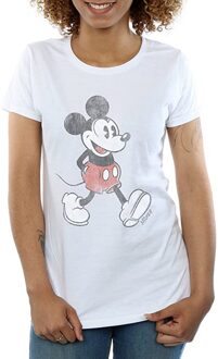 Disney Li-cense Disney dames wandelend mickey mouse katoenen t-shirt Wit