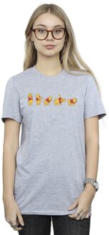 Disney Li-cense Disney dames winnie de poeh stretching katoenen vriendje t-shirt Lichtgrijs