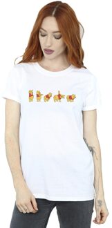 Disney Li-cense Disney dames winnie de poeh stretching katoenen vriendje t-shirt Wit