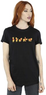 Disney Li-cense Disney dames winnie de poeh stretching katoenen vriendje t-shirt Zwart