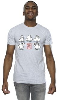 Disney Li-cense Disney heren big hero 6 baymax veel houdingen t-shirt Lichtgrijs