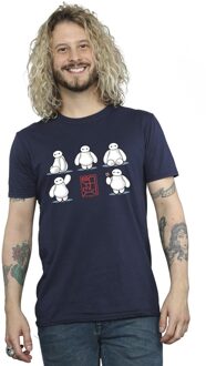 Disney Li-cense Disney heren big hero 6 baymax veel houdingen t-shirt Navy