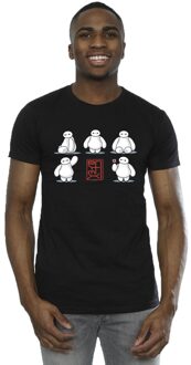 Disney Li-cense Disney heren big hero 6 baymax veel houdingen t-shirt Zwart