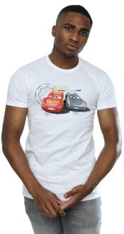 Disney Li-cense Disney heren cars bliksem vs storm t-shirt Wit