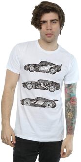 Disney Li-cense Disney heren cars tekst racers t-shirt Wit