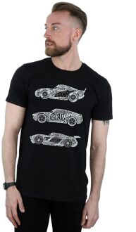 Disney Li-cense Disney heren cars tekst racers t-shirt Zwart