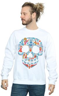 Disney Li-cense Disney heren coco schedelpatroon sweatshirt Wit
