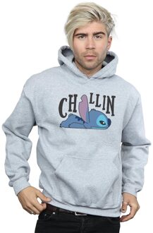 Disney Li-cense Disney heren lilo en stitch chillin hoodie Lichtgrijs
