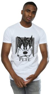 Disney Li-cense Disney heren pete cropped head t-shirt Wit