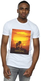 Disney Li-cense Disney heren the lion king film zonsondergang poster t-shirt Wit