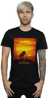 Disney Li-cense Disney heren the lion king film zonsondergang poster t-shirt Zwart