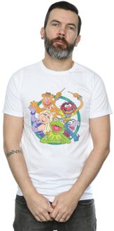 Disney Li-cense Disney heren the muppets groep cirkel t-shirt Wit