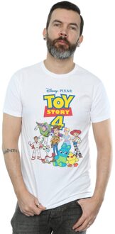 Disney Li-cense Disney heren toy story 4 crew t-shirt Wit