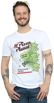 Disney Li-cense Disney heren toy story 4 pizza planet little green men t-shirt Wit