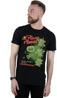 Disney Li-cense Disney heren toy story 4 pizza planet little green men t-shirt Zwart