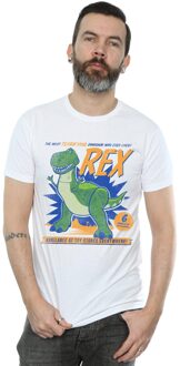 Disney Li-cense Disney heren toy story 4 rex angstaanjagend dinosaurus t-shirt Wit