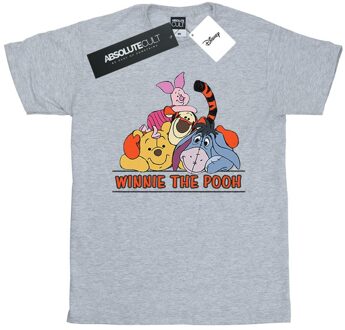 Disney Li-cense Disney heren winnie de poeh groep t-shirt Lichtgrijs