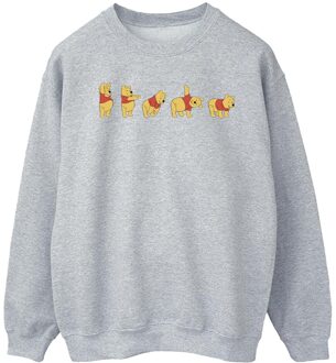 Disney Li-cense Disney heren winnie de poeh stretching sweatshirt Lichtgrijs