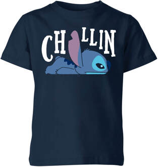 Disney Lilo And Stitch Chillin Kids' T-Shirt - Navy - 110/116 (5-6 jaar) - Navy blauw