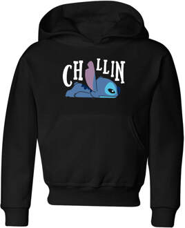 Disney Lilo & Stitch Chillin kinder hoodie - Zwart - 122/128 (7-8 jaar) - M