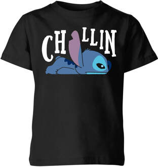 Disney Lilo & Stitch Chillin kinder t-shirt - Zwart - 110/116 (5-6 jaar)