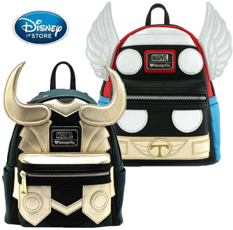 Disney Marvel PU Backpack High-capacity The Avengers Loki Thor Super Hero Bag Boy Girl Children Schoolbag Handbag Birthday Gifts