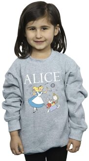 Disney Meisjes Alice In Wonderland Volg Het Konijn Sweatshirt (Sportgrijs) Lichtgrijs - 9-11J / 128cm-146cm