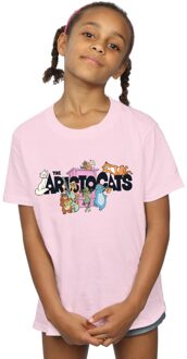 Disney Meisjes Aristokatten Logo Katoenen T-Shirt (Baby Roze)