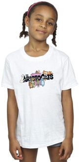 Disney Meisjes Aristokatten Logo Katoenen T-Shirt (Wit)