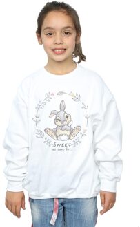 Disney Meisjes Bambi Thumper Zo Zo Lief Als Het Kan Zijn Sweatshirt (Wit)