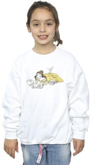 Disney Meisjes Beauty And The Beast Belle Leest Sweatshirt (Wit) - 7-8J / 122-128cm