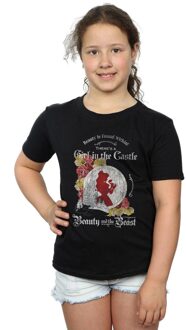 Disney Meisjes Beauty And The Beast Meisje in het Kasteel Katoenen T-Shirt (Zwart) - maat 12-13J / 152-158cm