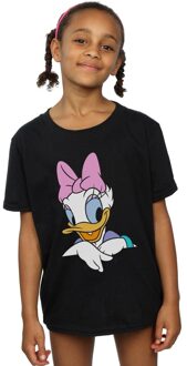 Disney Meisjes Daisy Duck Groot Portret Katoenen T-Shirt (Zwart) - maat 12-13J / 152-158cm