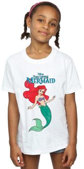 Disney Meisjes De Kleine Zeemeermin Lijn Ariël Katoenen T-shirt (Wit)