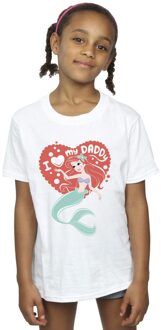 Disney Meisjes De Kleine Zeemeermin Love Daddy T-shirt katoen (Wit) - maat