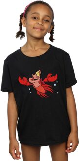 Disney Meisjes De Kleine Zeemeermin Sebastian Bubbles Katoenen T-Shirt (Zwart) - 9-11J / 128cm-146cm