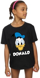 Disney Meisjes Donald Duck Gezicht Katoenen T-Shirt (Zwart) - maat 12-13J / 152-158cm