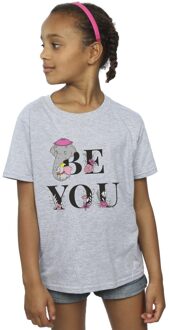 Disney Meisjes Dumbo Be You Katoenen T-Shirt (Sportgrijs) Lichtgrijs - 3-4J / 98-104cm