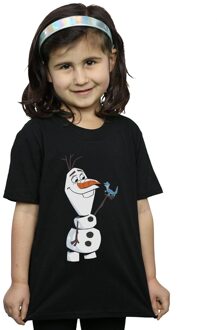 Disney Meisjes Frozen 2 Olaf en Salamander Katoenen T-Shirt (Zwart) - maat 12-13J / 152-158cm